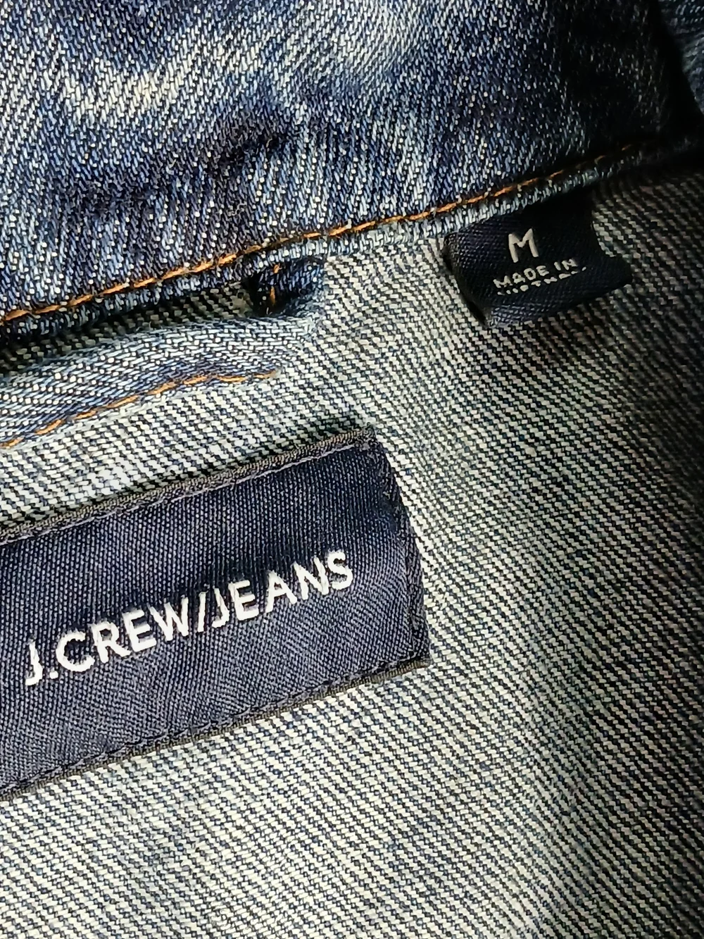J. Crew Denim Trucker Jacket Men's M Distressed Blue